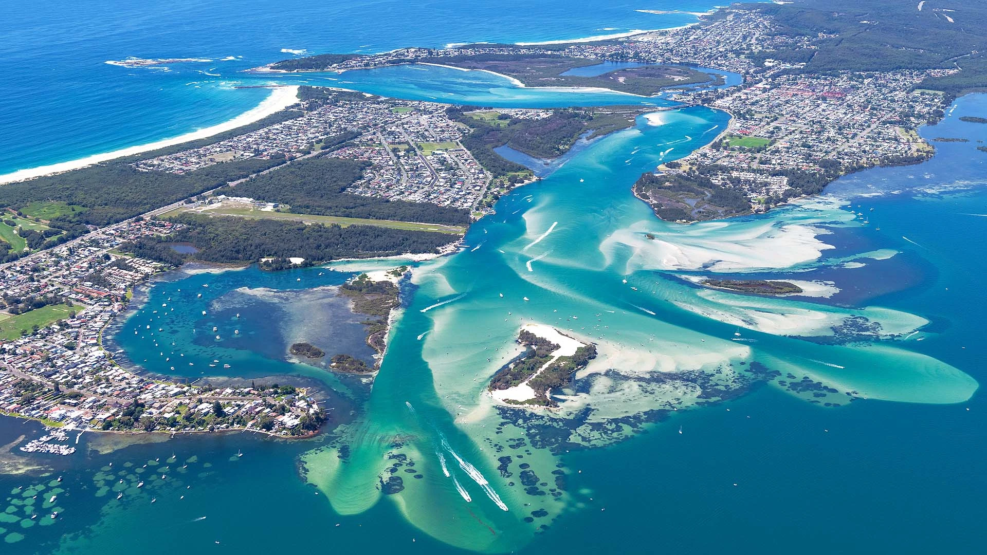 Aerial view of Lake Macquarie