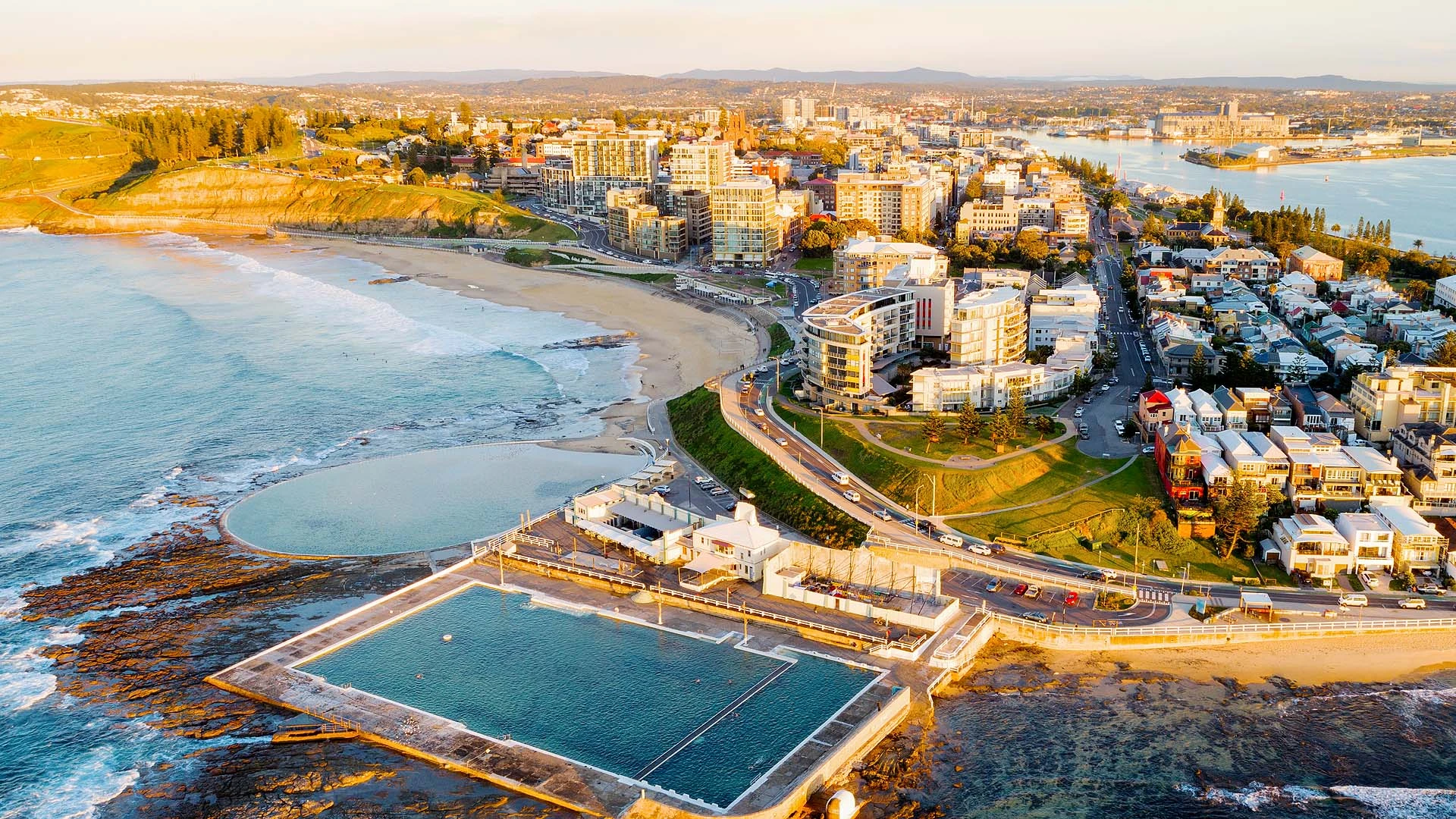 Aerial view of Merewether Ocean Baths