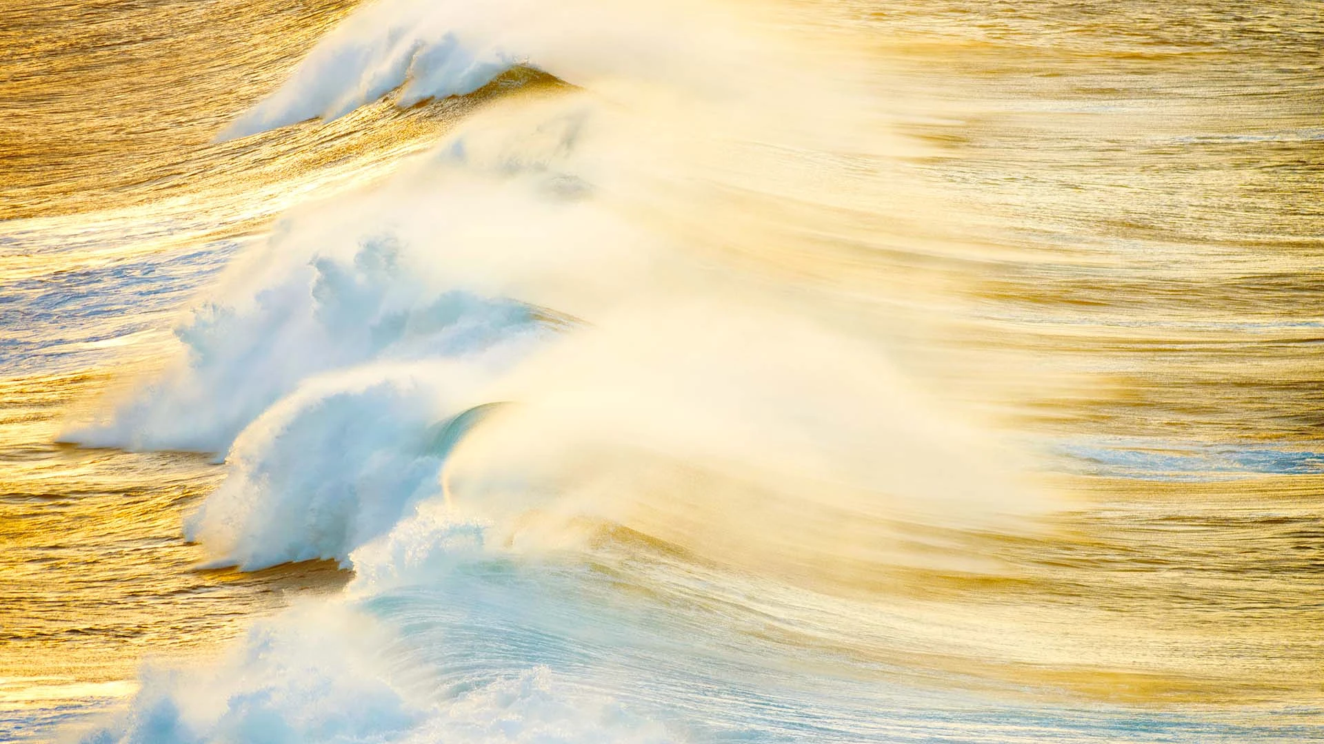 Golden ocean waves